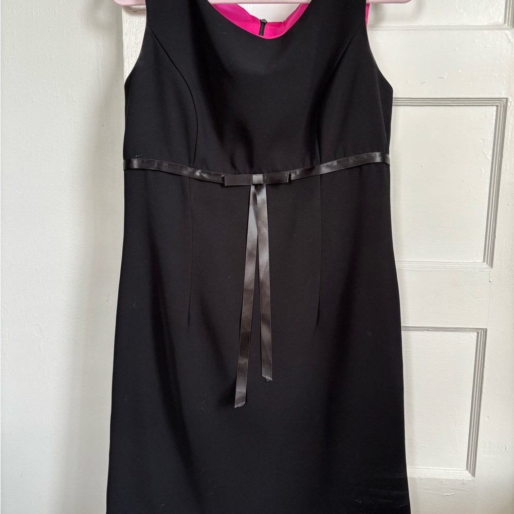 Elegant Black Dress with Pink Accents